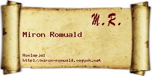 Miron Romuald névjegykártya